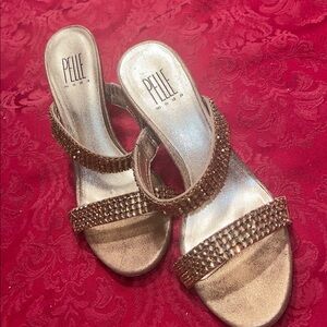 Vintage Pelle Moda Glittering Gold Heels